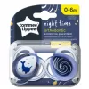 Tommee Tippee Šidítko C2N silikon Night 2ks 0-6m